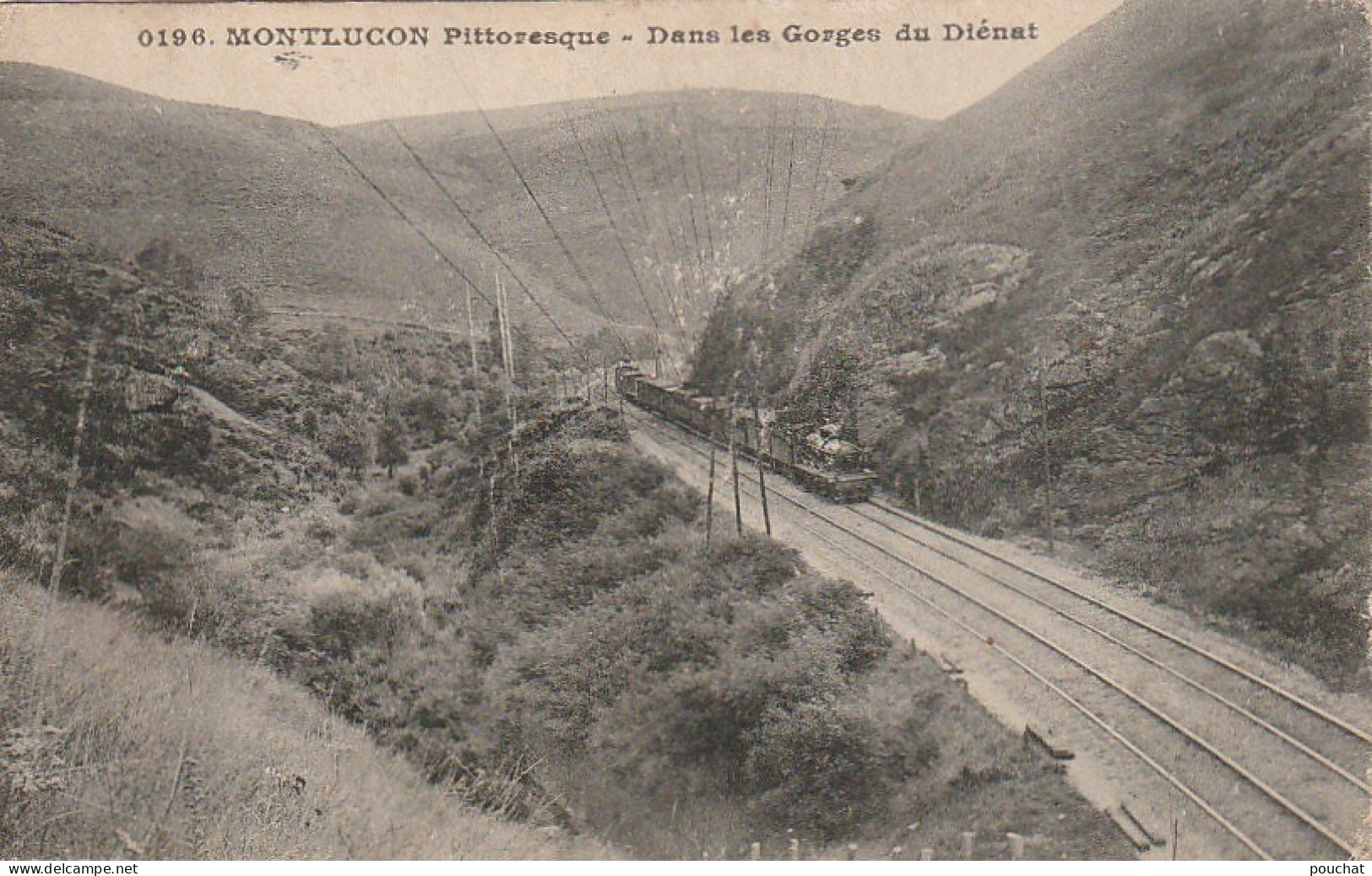 OP 4-(03) MONTLUCON PITTORESQUE - DANS LES GORGES DU DIENAT - VOIE FERREE , TRAIN - TAMPON MILITAIRE - 2 SCANS  - Montlucon