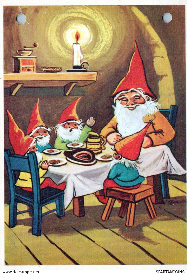 BABBO NATALE Buon Anno Natale GNOME Vintage Cartolina CPSM #PAW540.A - Santa Claus