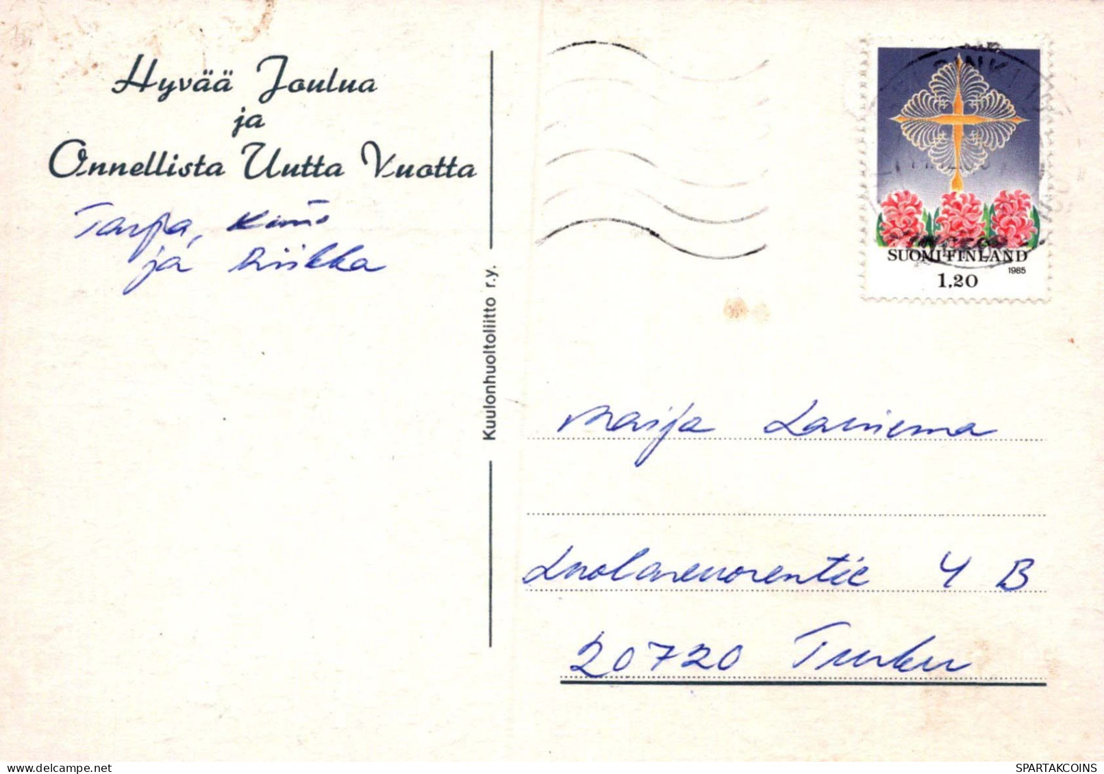 BABBO NATALE Buon Anno Natale GNOME CERVO Vintage Cartolina CPSM #PAW490.A - Santa Claus