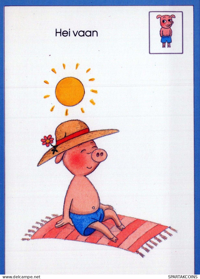 PIGS Tier Vintage Ansichtskarte Postkarte CPSM #PBR778.A - Cochons