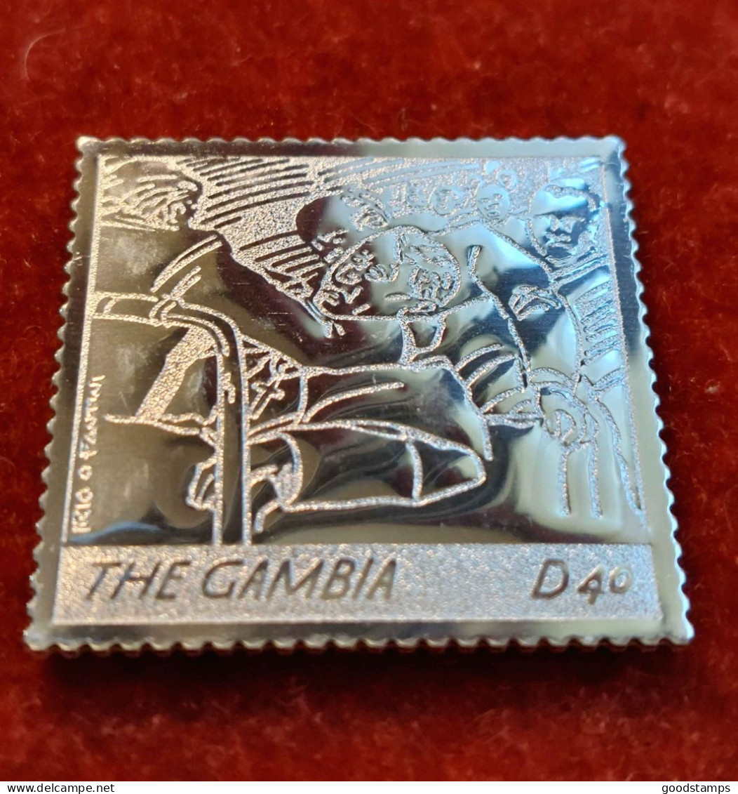 Gambia 2005, Pope John Paul II Assisted, Sterling Silver Foil/embossed Stamp, Death Of The Pope, Mint , Mi. 5554 - Gambie (1965-...)