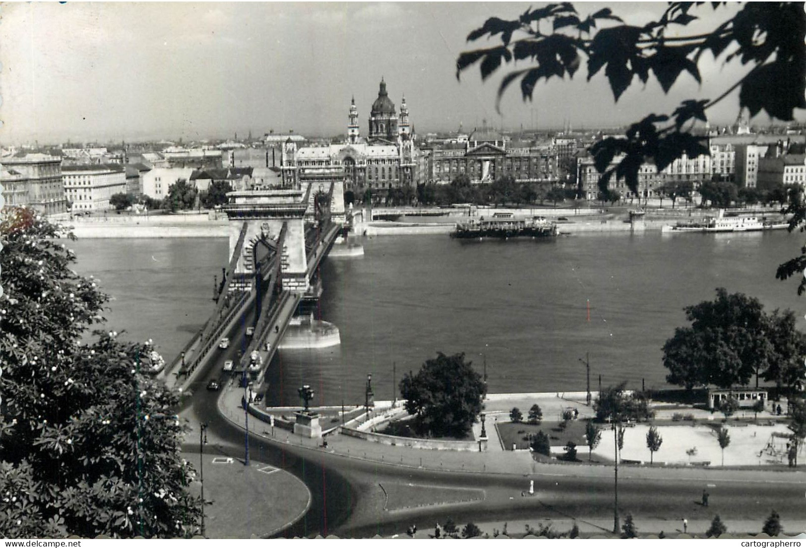 Navigation Sailing Vessels & Boats Themed Postcard Hungary Budapest Suspension Bridge - Segelboote