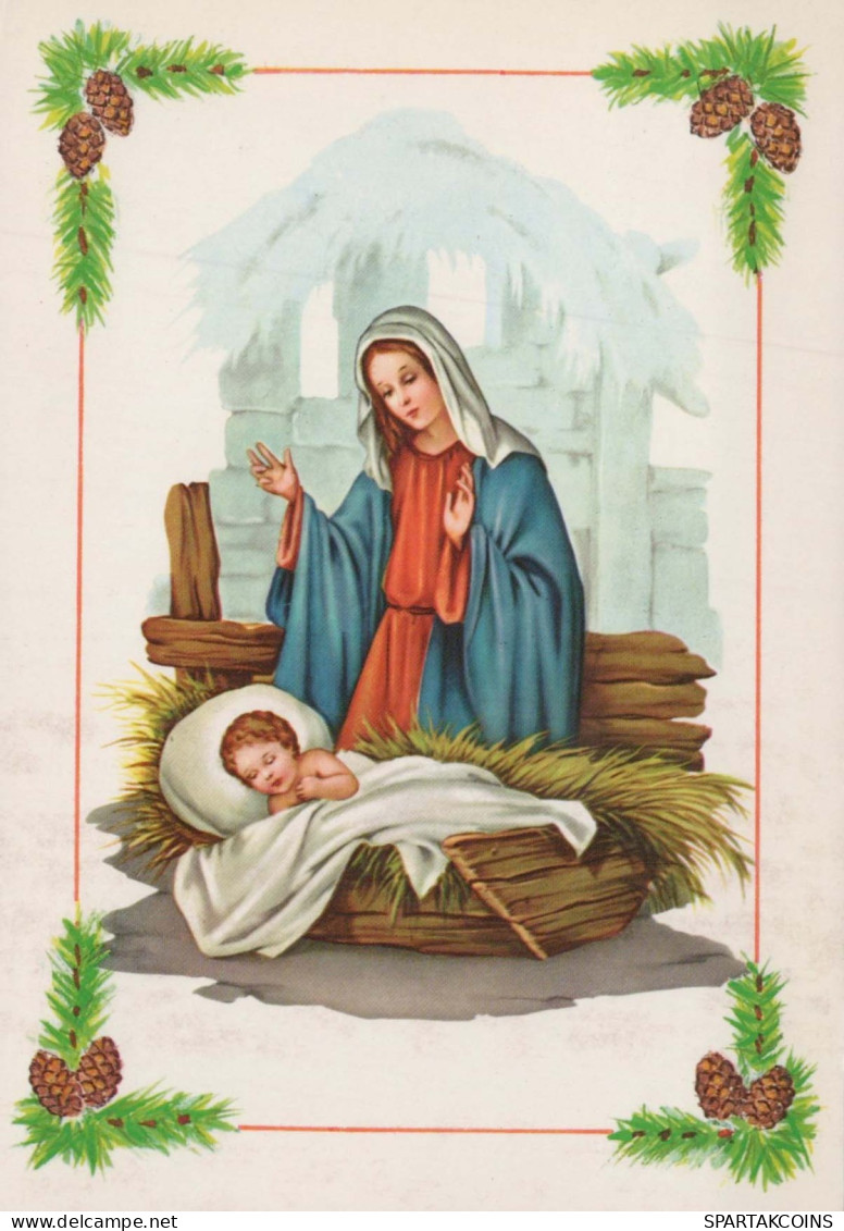 Vergine Maria Madonna Gesù Bambino Religione Vintage Cartolina CPSM #PBQ055.A - Jungfräuliche Marie Und Madona