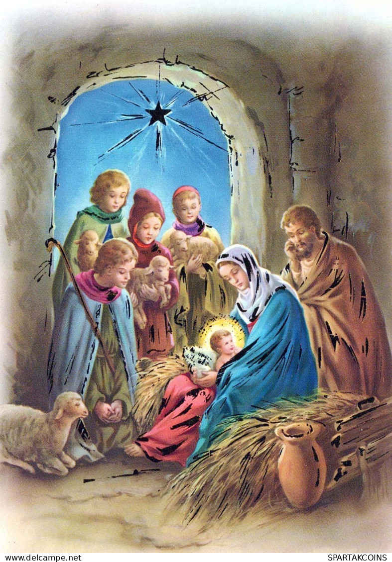 Virgen María Virgen Niño JESÚS Navidad Religión Vintage Tarjeta Postal CPSM #PBP998.A - Vergine Maria E Madonne