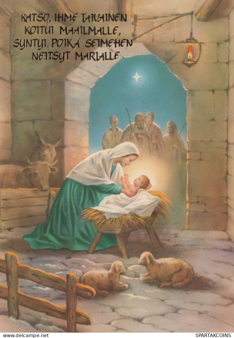Vierge Marie Madone Bébé JÉSUS Noël Religion Vintage Carte Postale CPSM #PBP935.A - Vergine Maria E Madonne