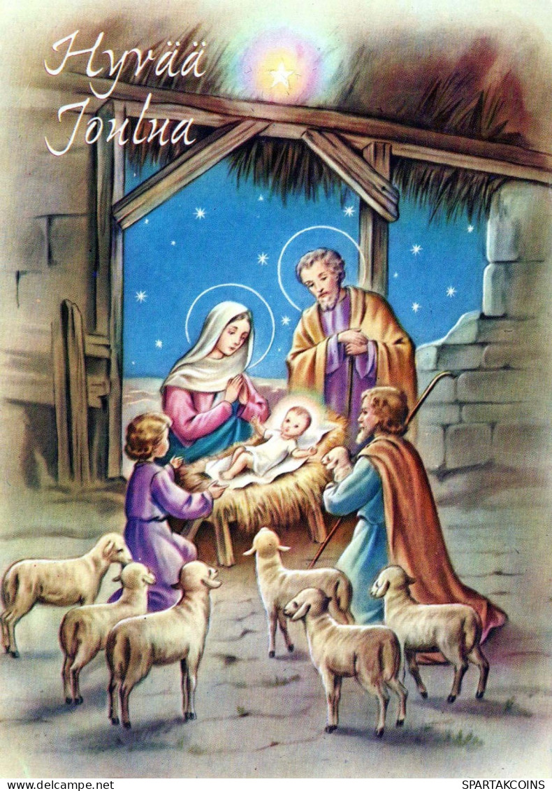Vierge Marie Madone Bébé JÉSUS Noël Religion Vintage Carte Postale CPSM #PBP790.A - Vergine Maria E Madonne
