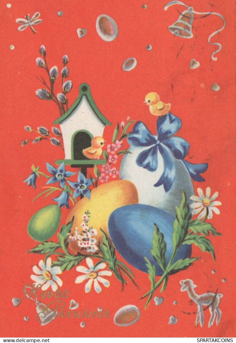 PÂQUES POULET ŒUF Vintage Carte Postale CPSM #PBP245.A - Pascua