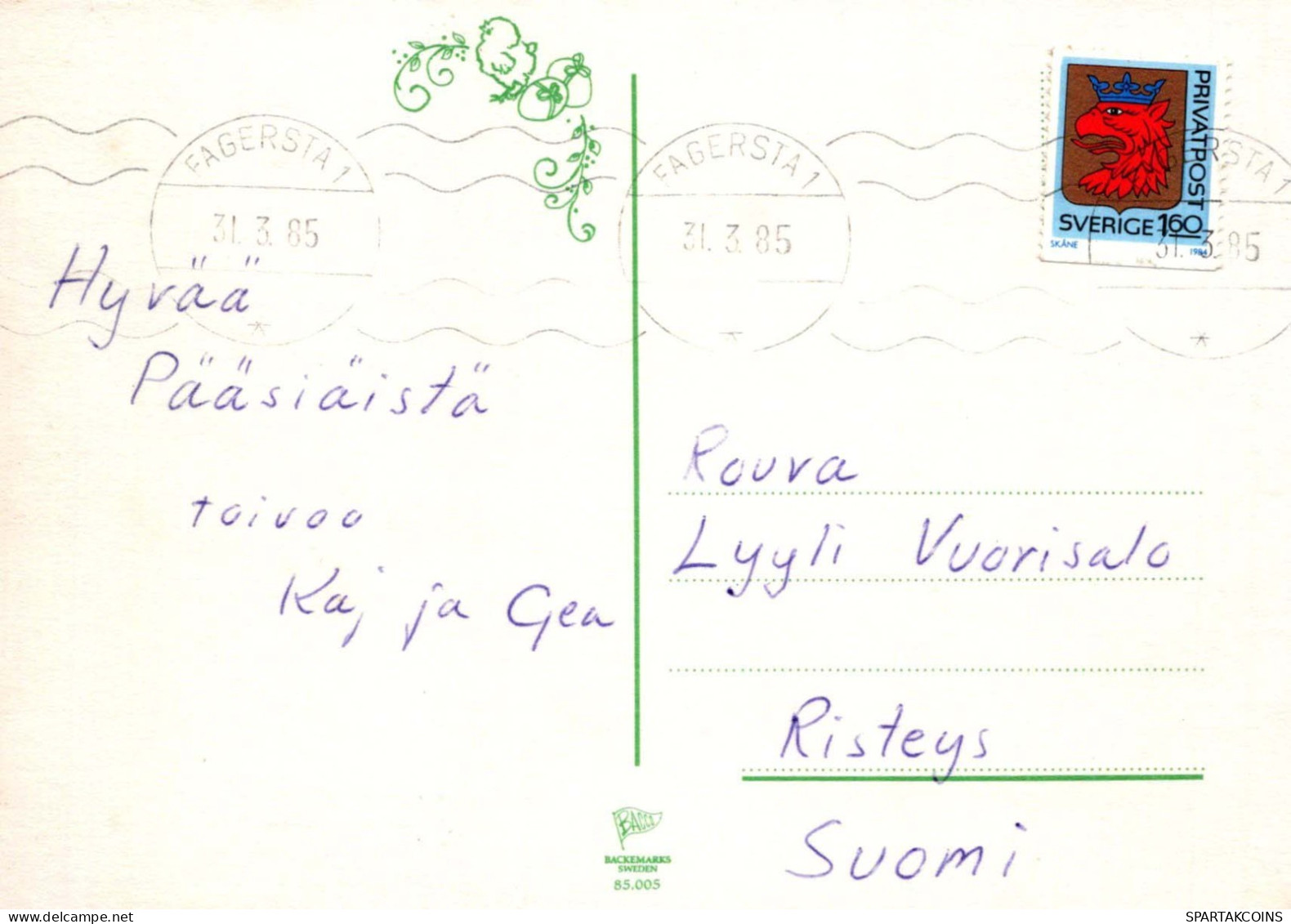 PASCUA POLLO Vintage Tarjeta Postal CPSM #PBO982.A - Pascua