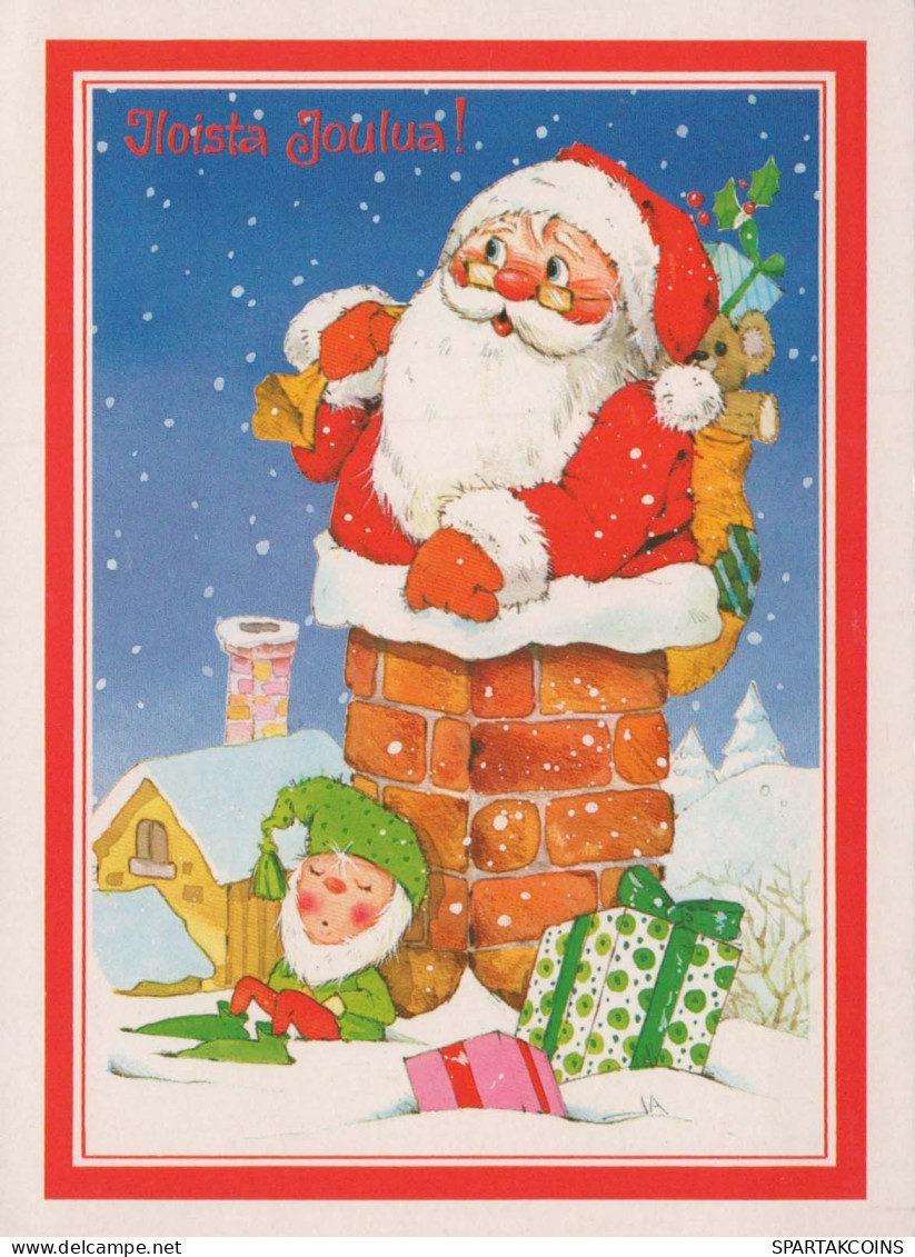 SANTA CLAUS Happy New Year Christmas Vintage Postcard CPSM #PBO071.A - Santa Claus