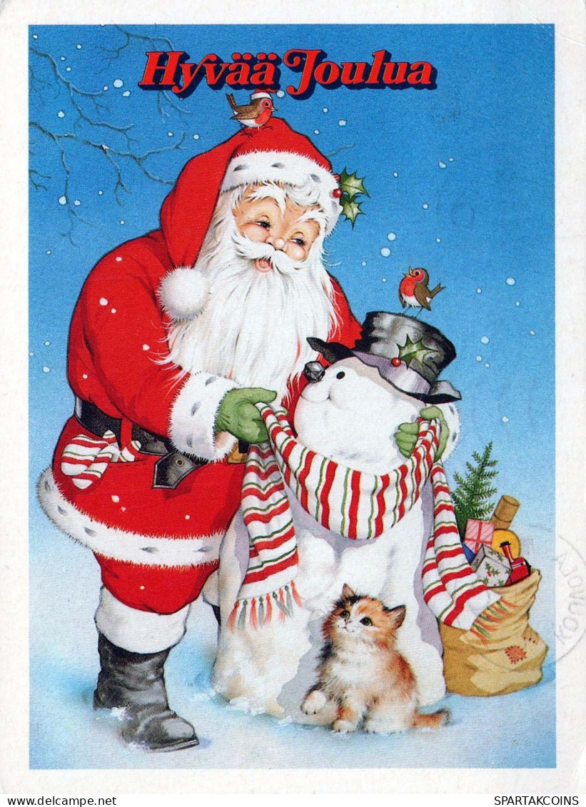 SANTA CLAUS Happy New Year Christmas Vintage Postcard CPSM #PBO076.A - Santa Claus