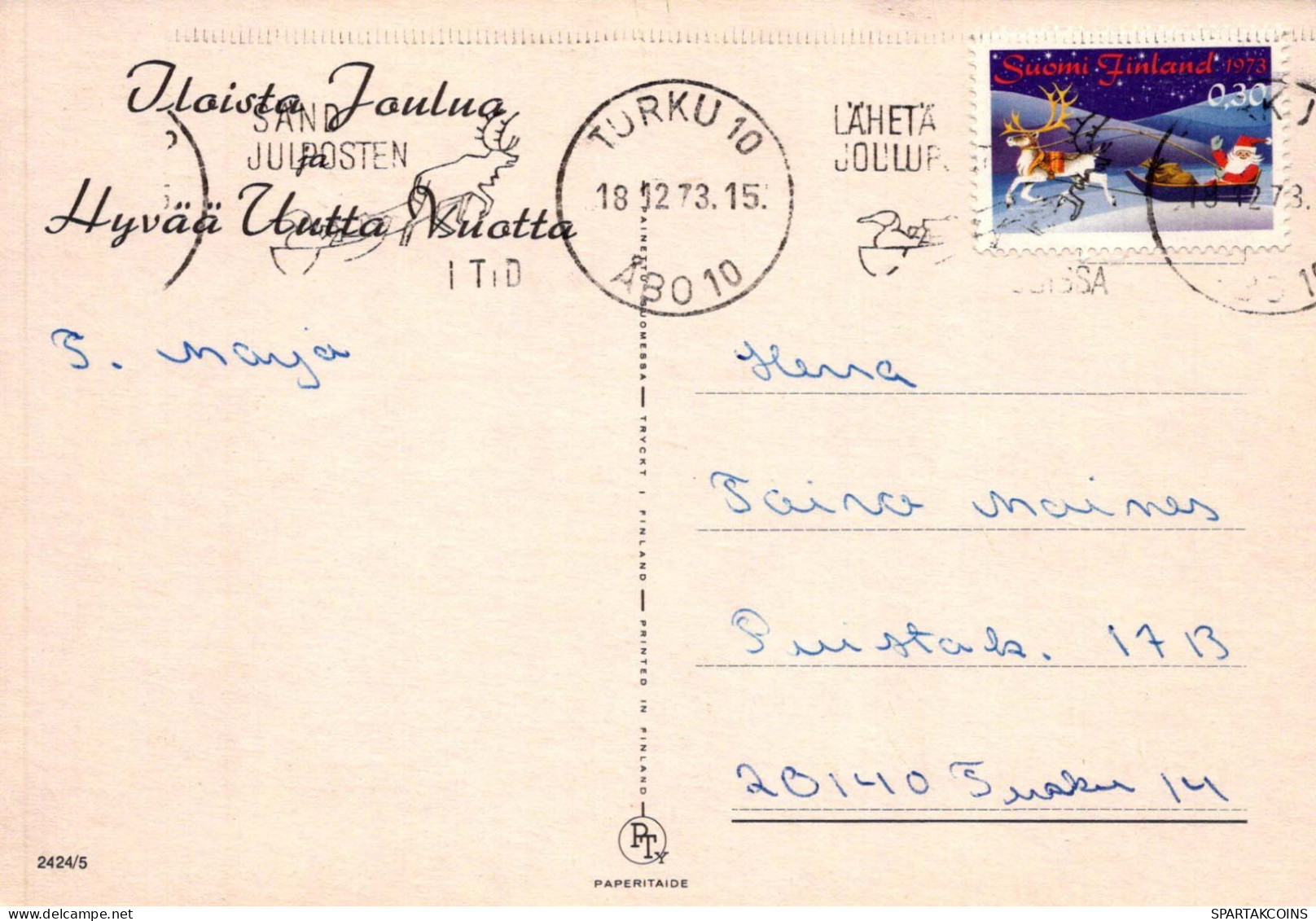 PÈRE NOËL Bonne Année Noël GNOME Vintage Carte Postale CPSM #PBM052.A - Santa Claus
