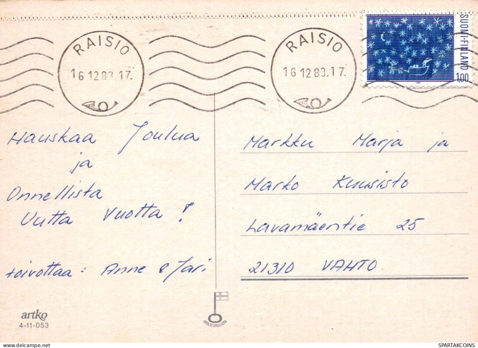 PAPÁ NOEL Feliz Año Navidad GNOMO Vintage Tarjeta Postal CPSM #PBL934.A - Santa Claus
