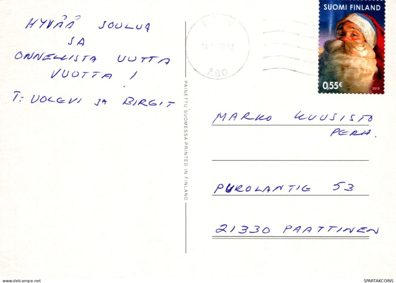 PAPÁ NOEL Feliz Año Navidad GNOMO Vintage Tarjeta Postal CPSM #PBL734.A - Santa Claus