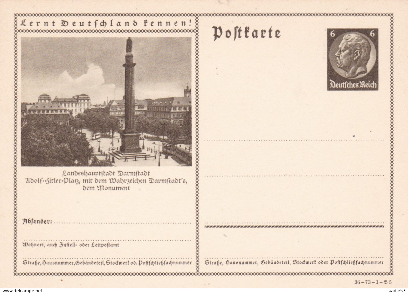 Darmstadt - Bildpostkarte 1934 - Mint Tramway - Postcards