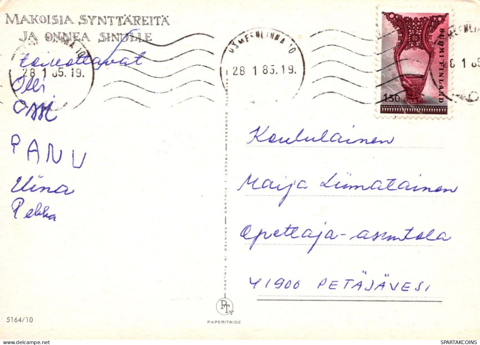 FELIZ CUMPLEAÑOS 8 Año De Edad CHICA NIÑOS Vintage Tarjeta Postal CPSM #PBT907.A - Birthday