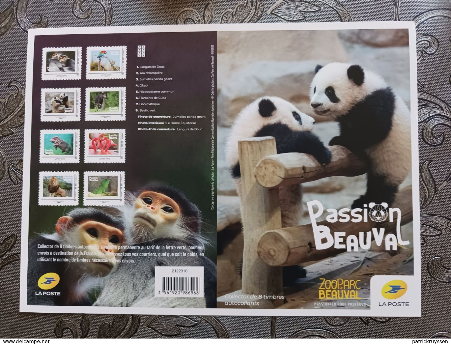 France 2022 COLLECTOR Passion Beauval ZOO Animals PANDA Lion Bird Ara OKAPI Ms8v - Unused Stamps