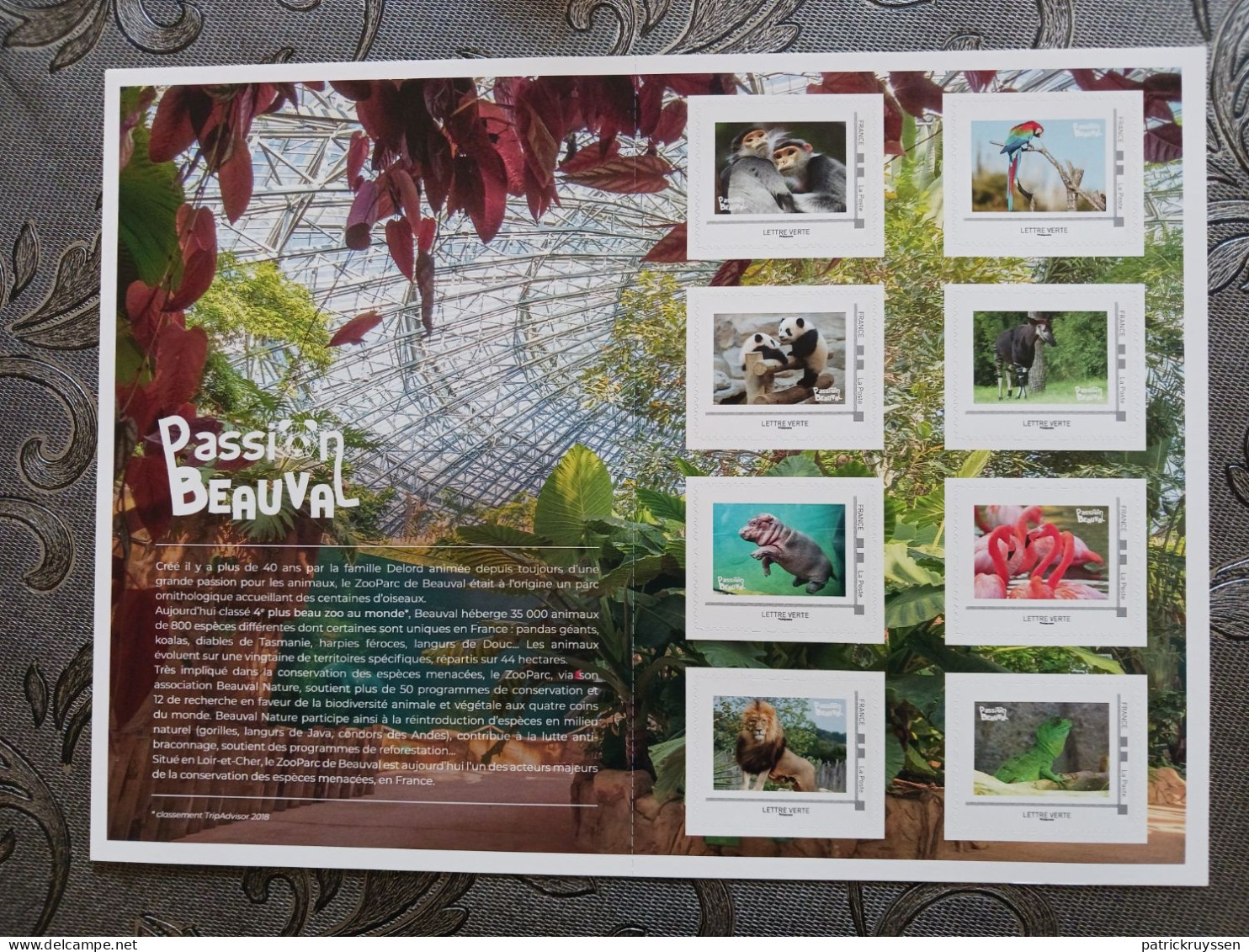 France 2022 COLLECTOR Passion Beauval ZOO Animals PANDA Lion Bird Ara OKAPI Ms8v - Unused Stamps