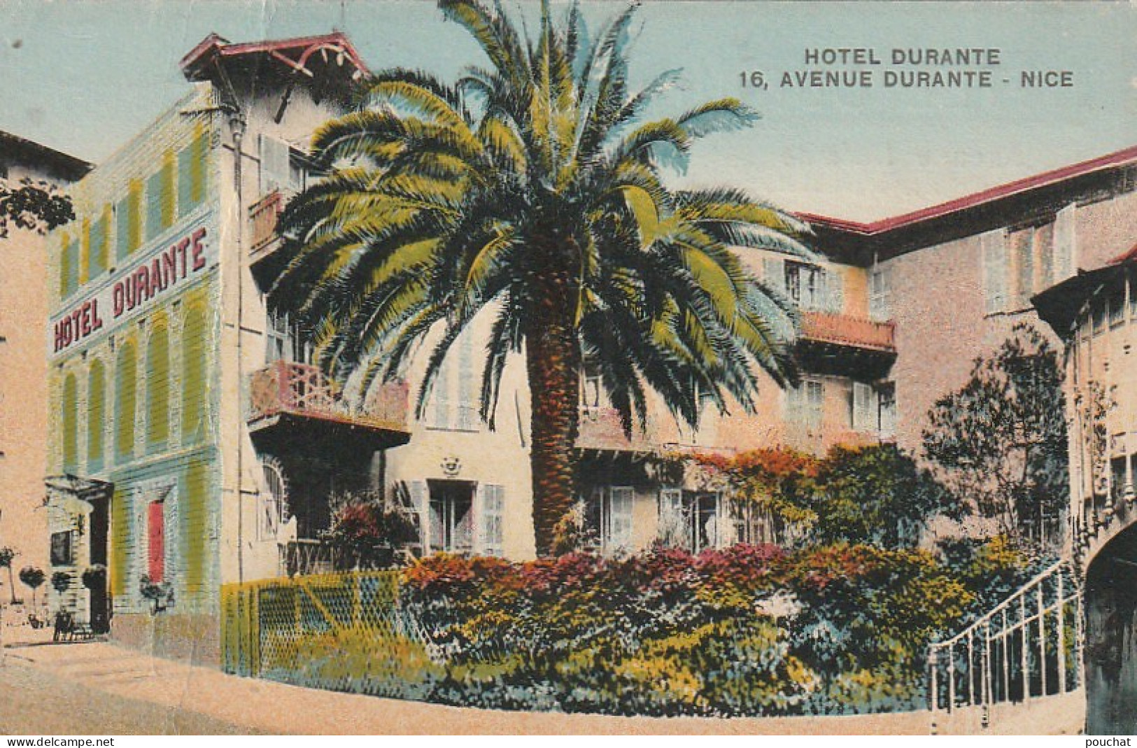 OP 11 -(06) HOTEL DURANTE , AVENUE DURANTE , NICE - CARTE PUBLICITAIRE COLORISEE - PLAN - 2 SCANS - Cafés, Hôtels, Restaurants