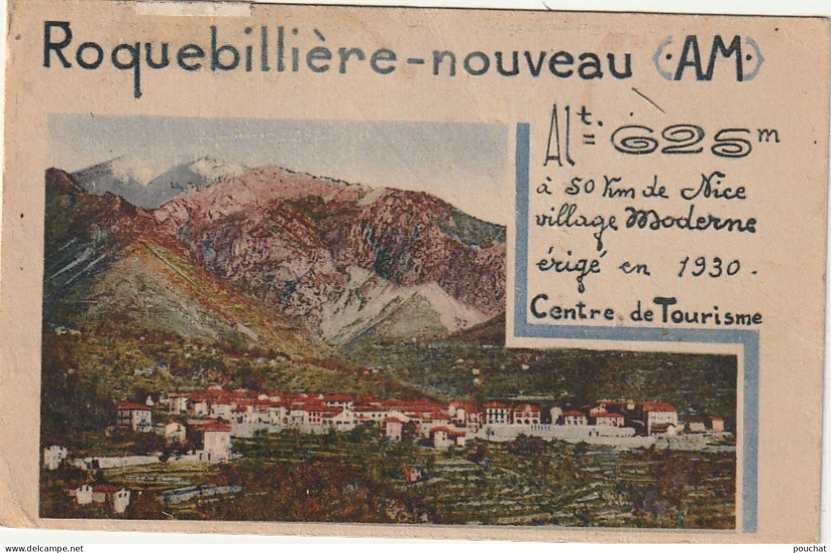 OP 11 -(06)  ROQUEBILLIERE NOUVEAU - VUE GENERALE - CARTE COLORISEE - 2 SCANS - Roquebilliere