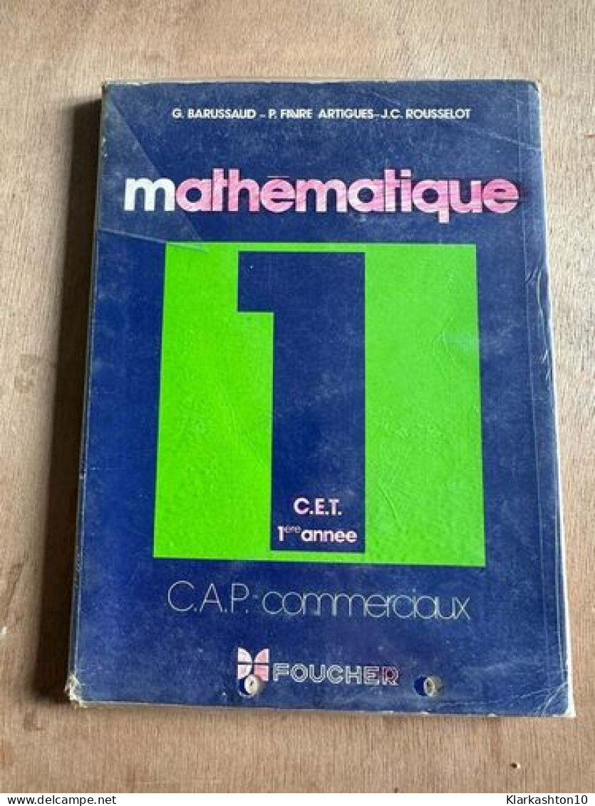 Mathématique 1 Cet - Autres & Non Classés