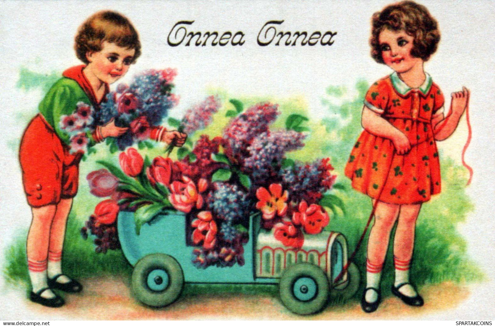 CHILDREN Scenes Landscapes Vintage Postcard CPSMPF #PKG569.A - Scene & Paesaggi