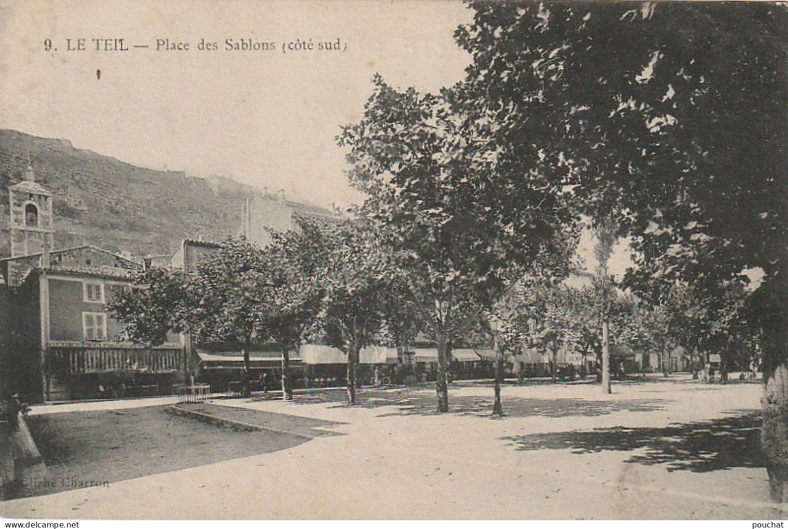 OP 12-(07) LE TEIL - PLACE DES SABLONS (COTE SUD) - BAR DES CHEMINS DE FER - 2 SCANS - Le Teil