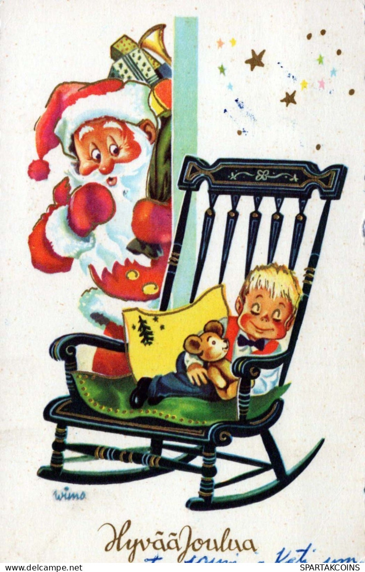 SANTA CLAUS Happy New Year Christmas Vintage Postcard CPSMPF #PKG349.A - Santa Claus