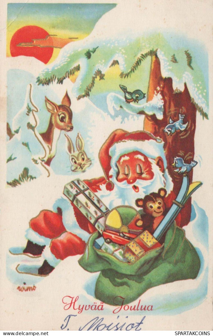 WEIHNACHTSMANN SANTA CLAUS Neujahr Weihnachten Vintage Ansichtskarte Postkarte CPSMPF #PKG353.A - Santa Claus