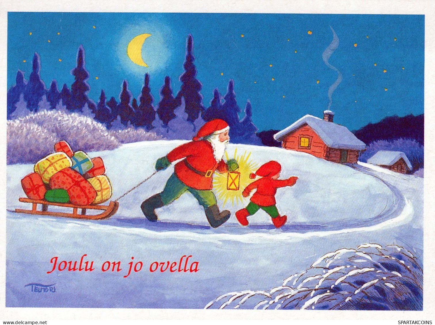SANTA CLAUS Happy New Year Christmas Vintage Postcard CPSMPF #PKG329.A - Santa Claus