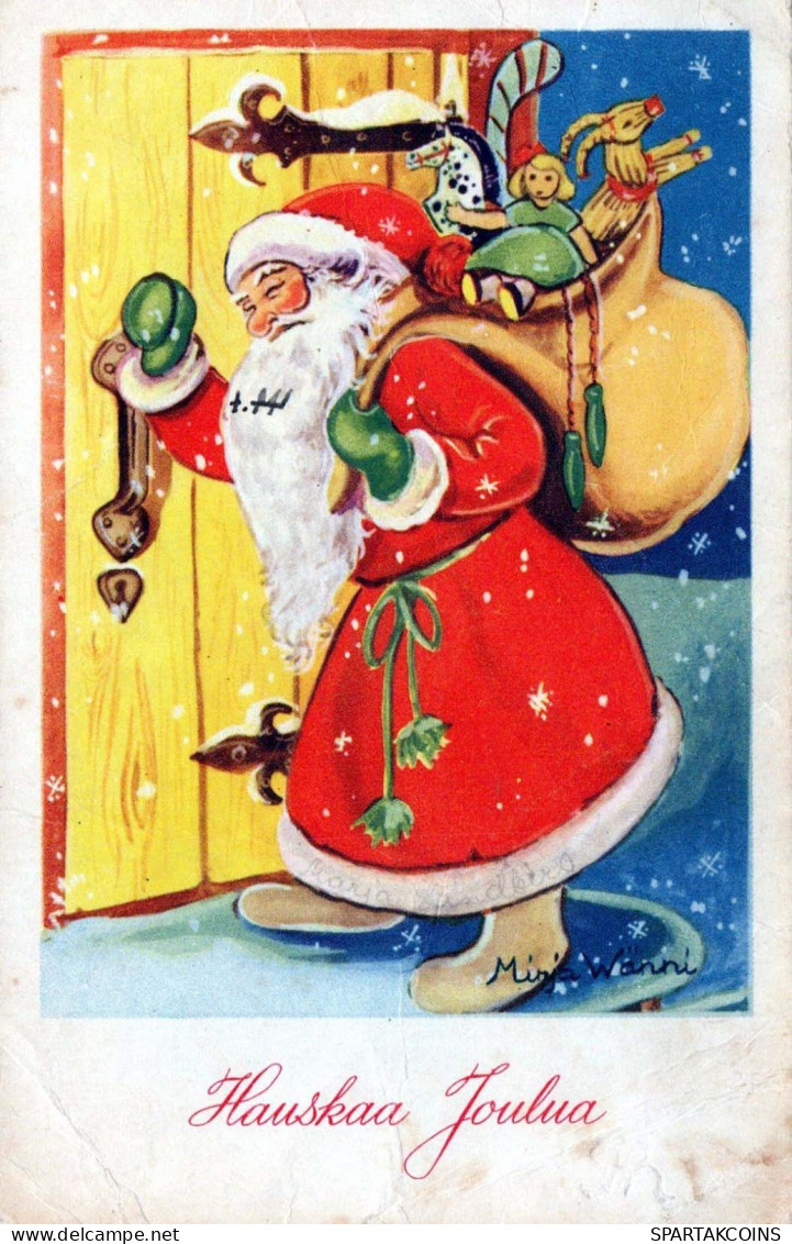 PÈRE NOËL Bonne Année Noël Vintage Carte Postale CPSMPF #PKG297.A - Santa Claus