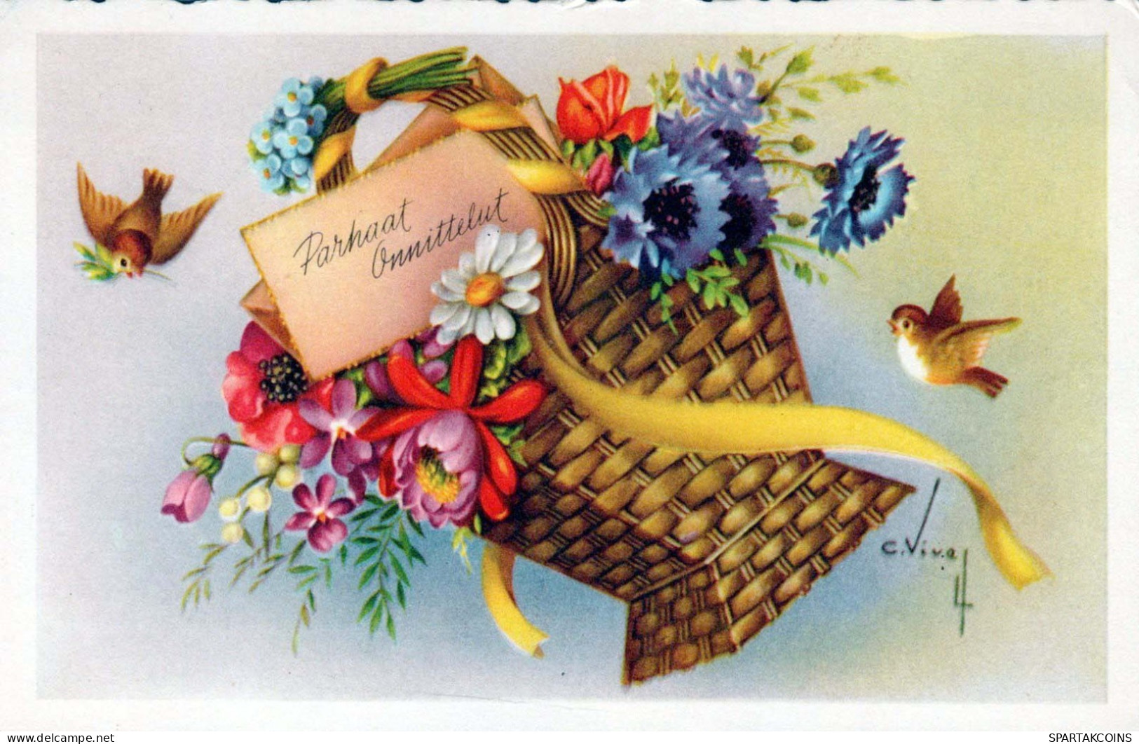 FLOWERS Vintage Ansichtskarte Postkarte CPSMPF #PKG068.A - Flowers