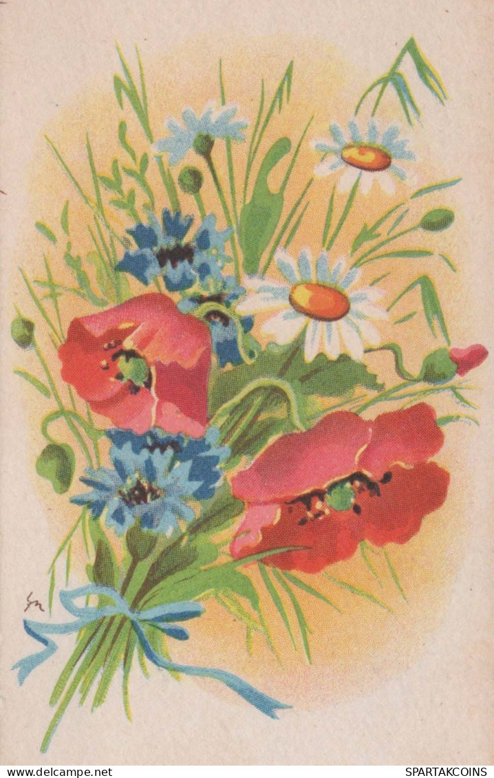 FLORES Vintage Tarjeta Postal CPSMPF #PKG050.A - Flowers