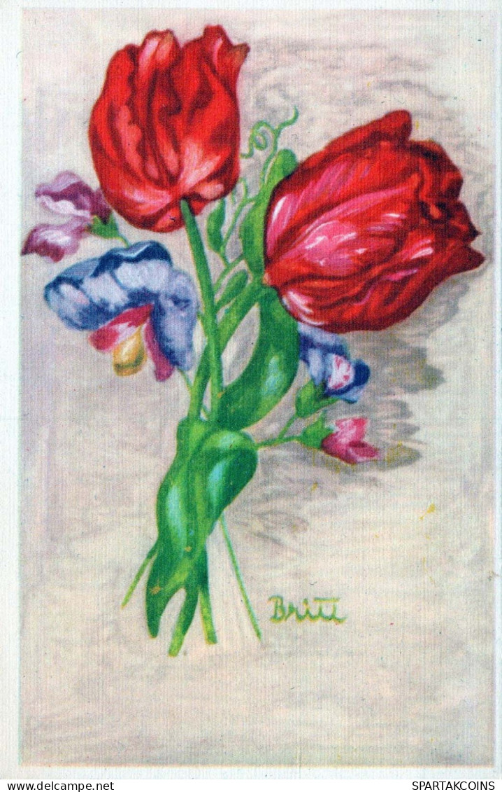 FLOWERS Vintage Ansichtskarte Postkarte CPA #PKE590.A - Flowers