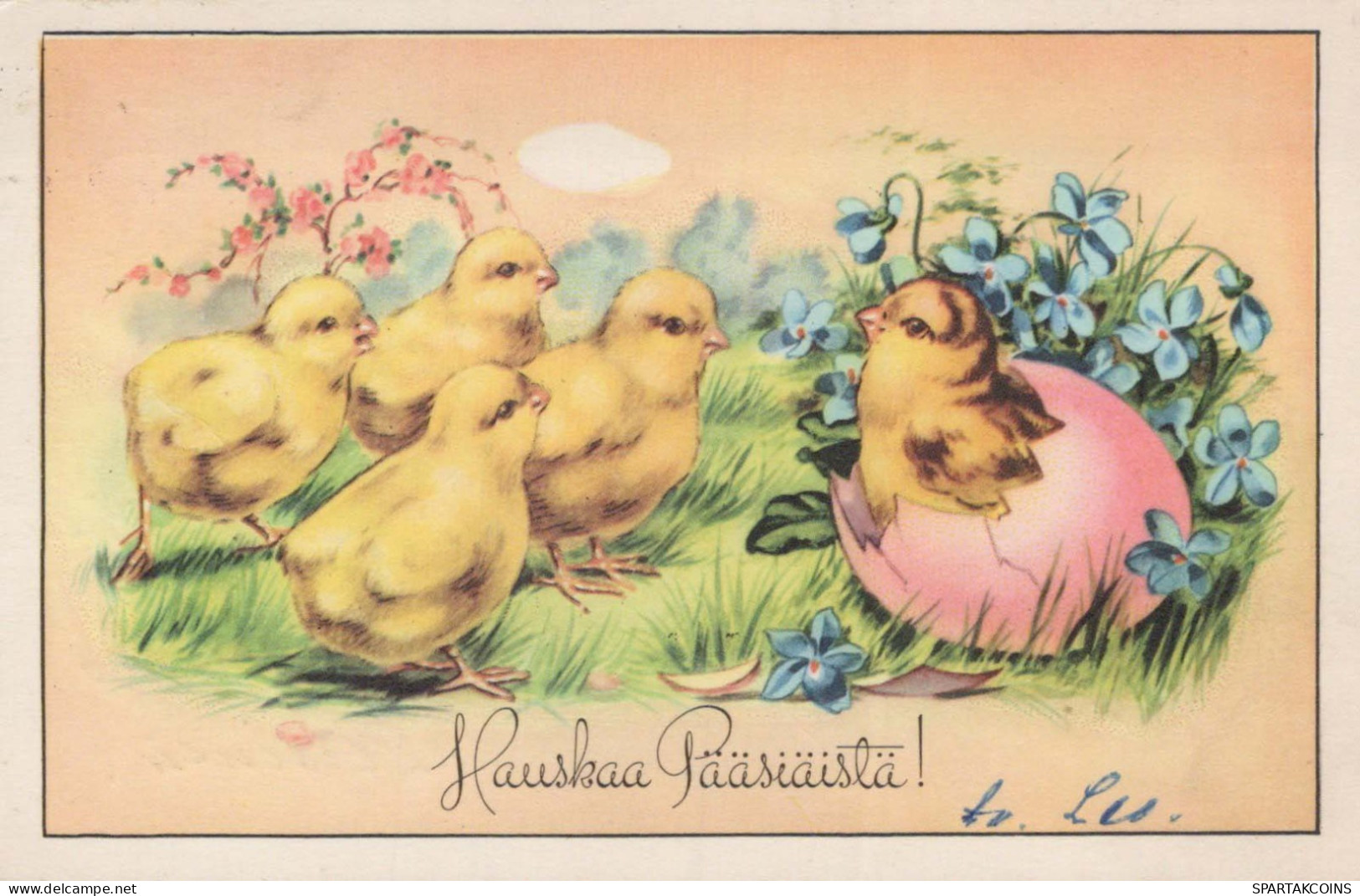 OSTERN HUHN EI Vintage Ansichtskarte Postkarte CPA #PKE385.A - Ostern