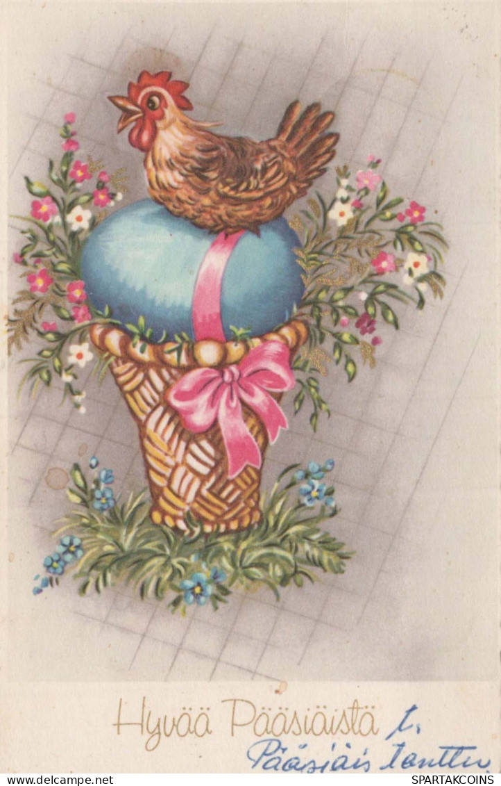 PASCUA POLLO HUEVO Vintage Tarjeta Postal CPA #PKE072.A - Ostern