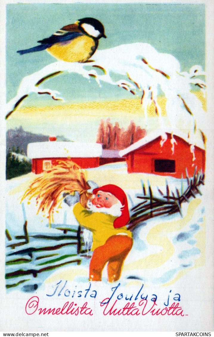 WEIHNACHTSMANN SANTA CLAUS Neujahr Weihnachten GNOME Vintage Ansichtskarte Postkarte CPSMPF #PKD464.A - Santa Claus