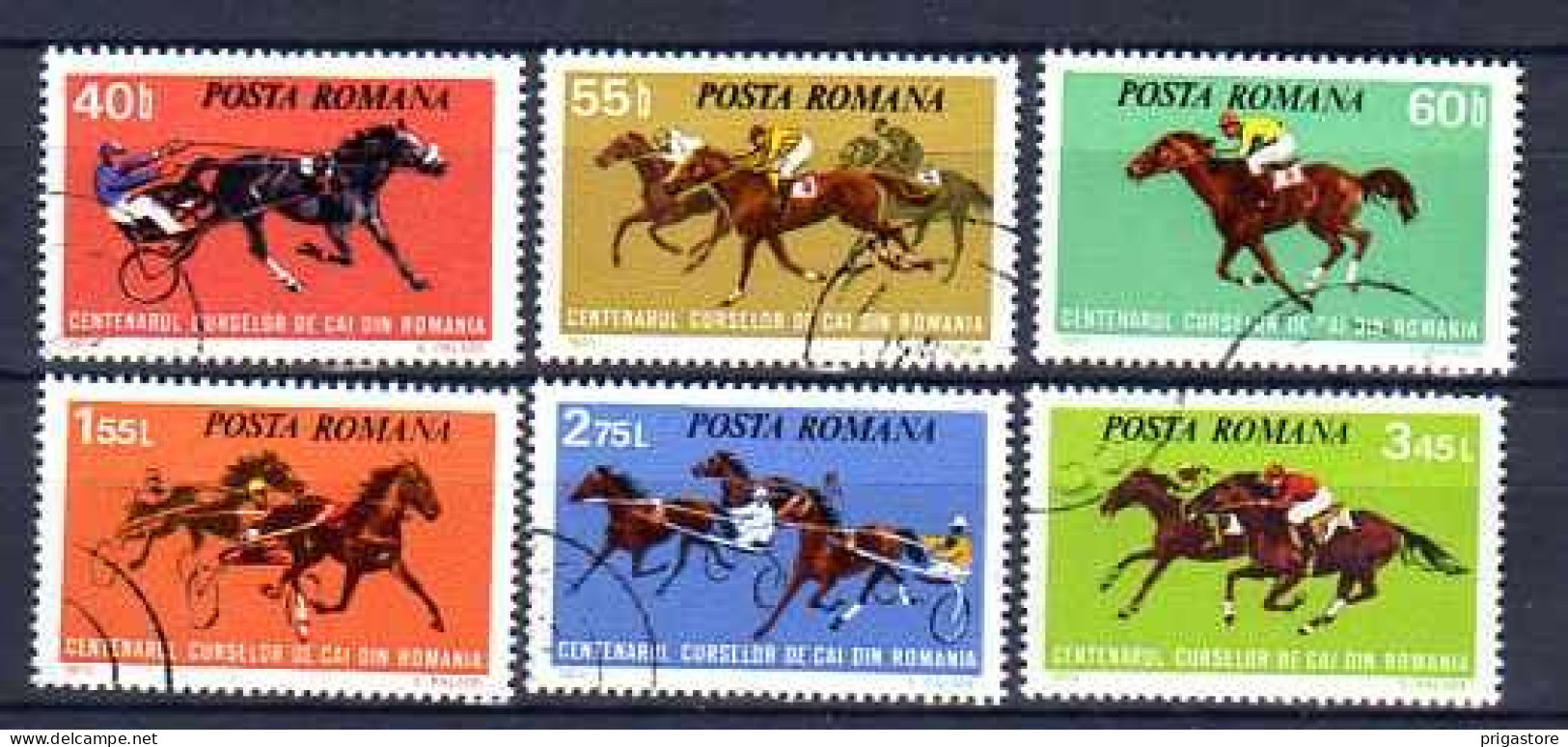 Chevaux Roumanie 1974 (33) Yvert N° 2828 à 2833 Oblitéré Used - Horses