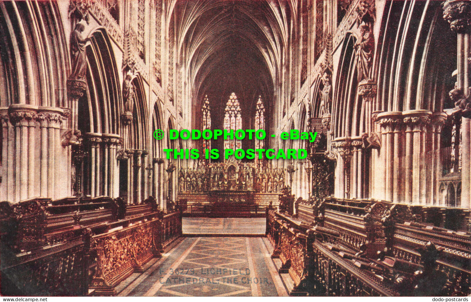 R548894 Lichfield Cathedral. The Choir. Photochrom. Celesque Series - Welt