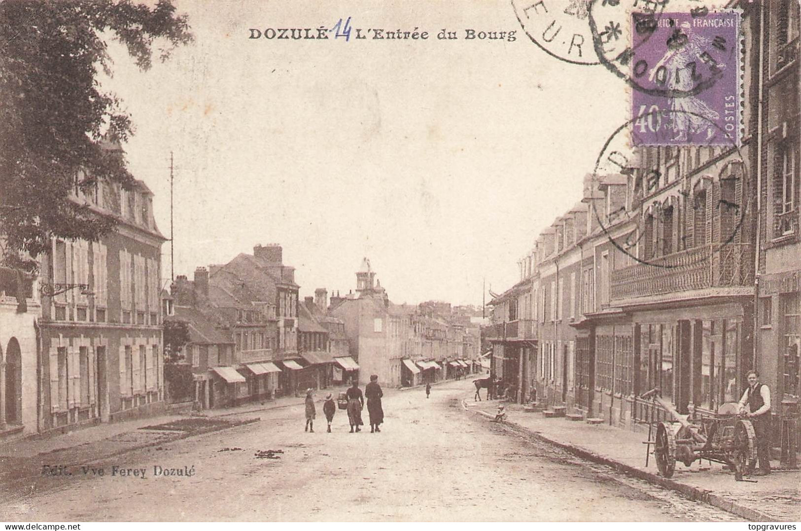 14 CPA - DOZULÉ - L'ENTRÉE DU BOURG - Andere & Zonder Classificatie