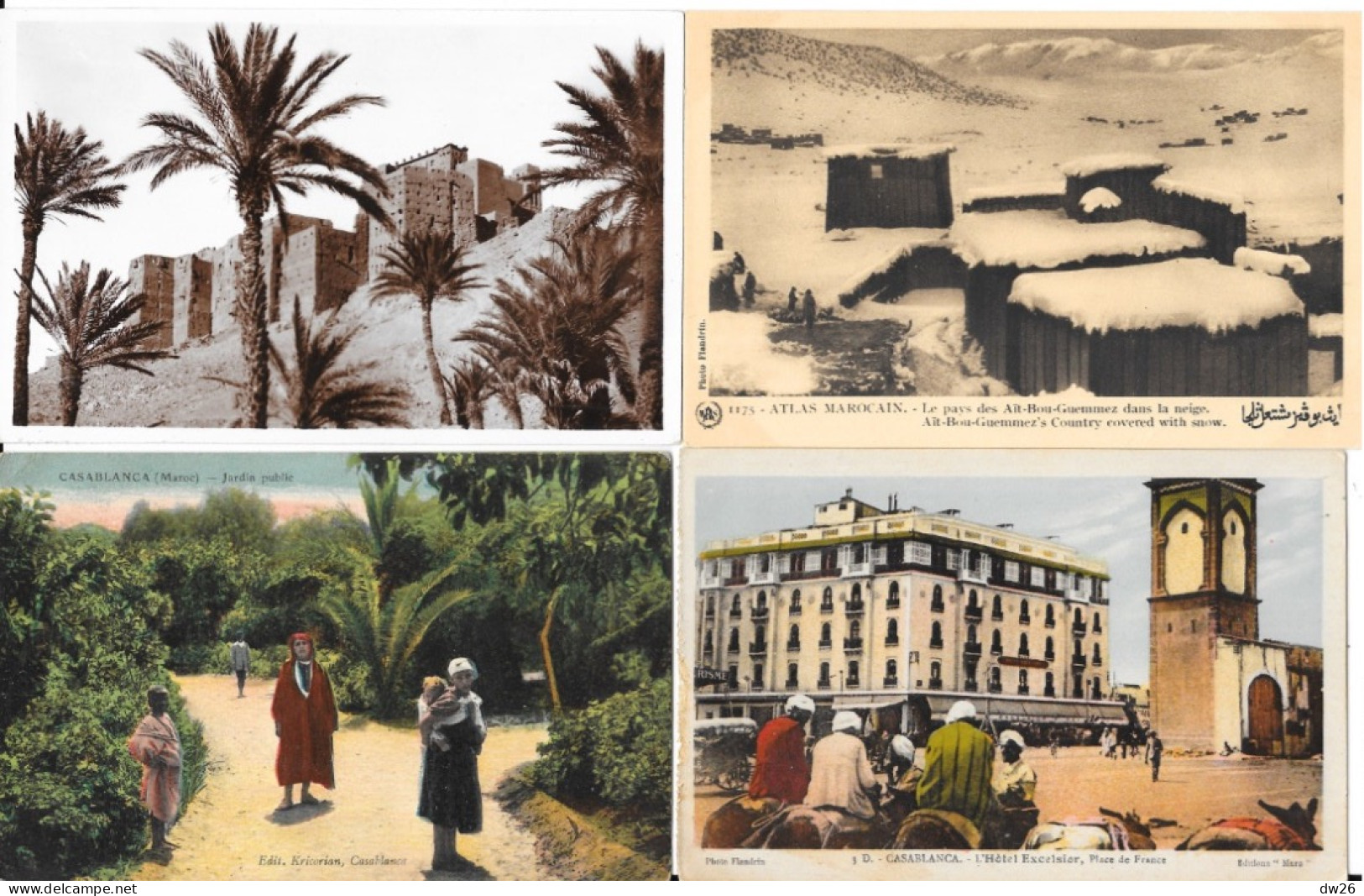 Lot N° 184 De 80 Cartes Du Maroc (CPA Et CPSM Petit Format) Villes, Villages, Scènes Et Types, Quelques Animations - 5 - 99 Postales