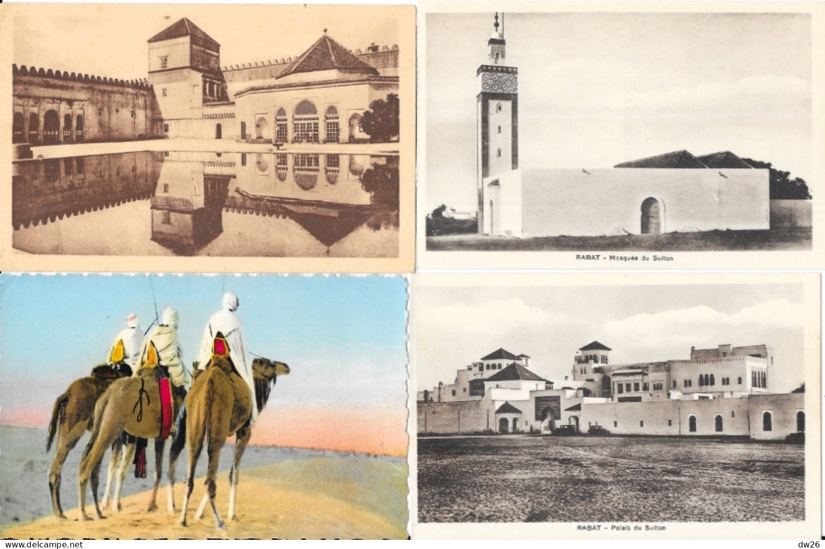 Lot n° 184 de 80 cartes du Maroc (CPA et CPSM petit format) Villes, Villages, Scènes et Types, quelques animations