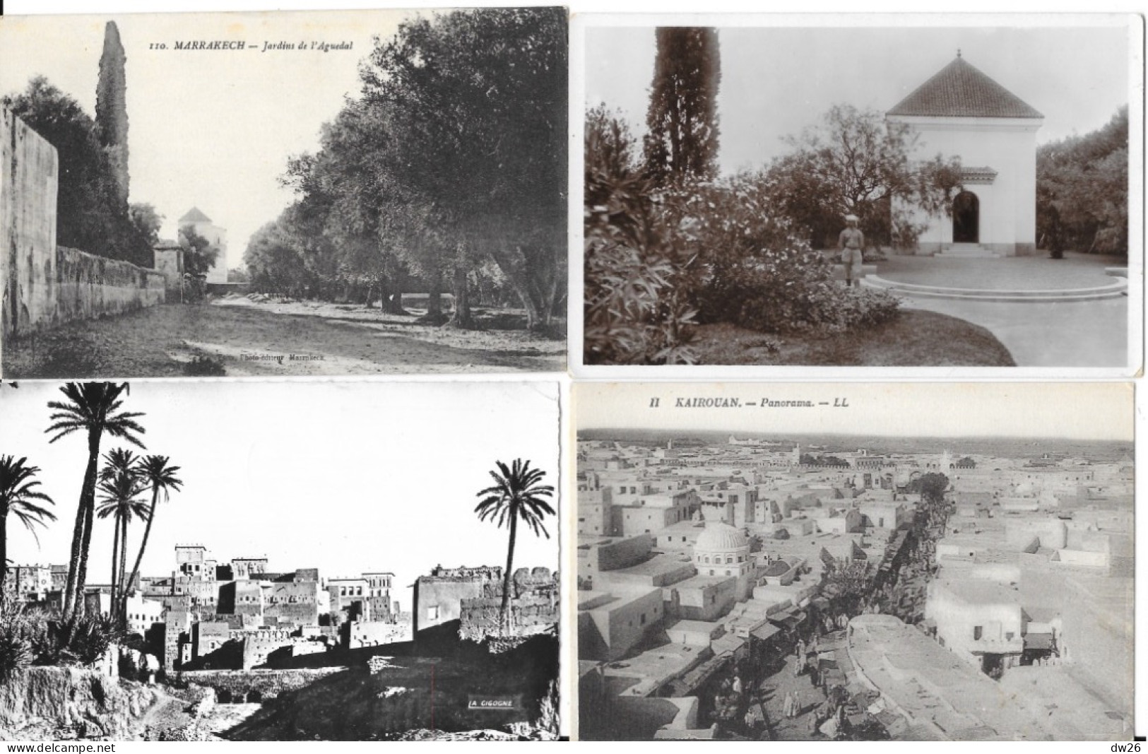 Lot n° 184 de 80 cartes du Maroc (CPA et CPSM petit format) Villes, Villages, Scènes et Types, quelques animations