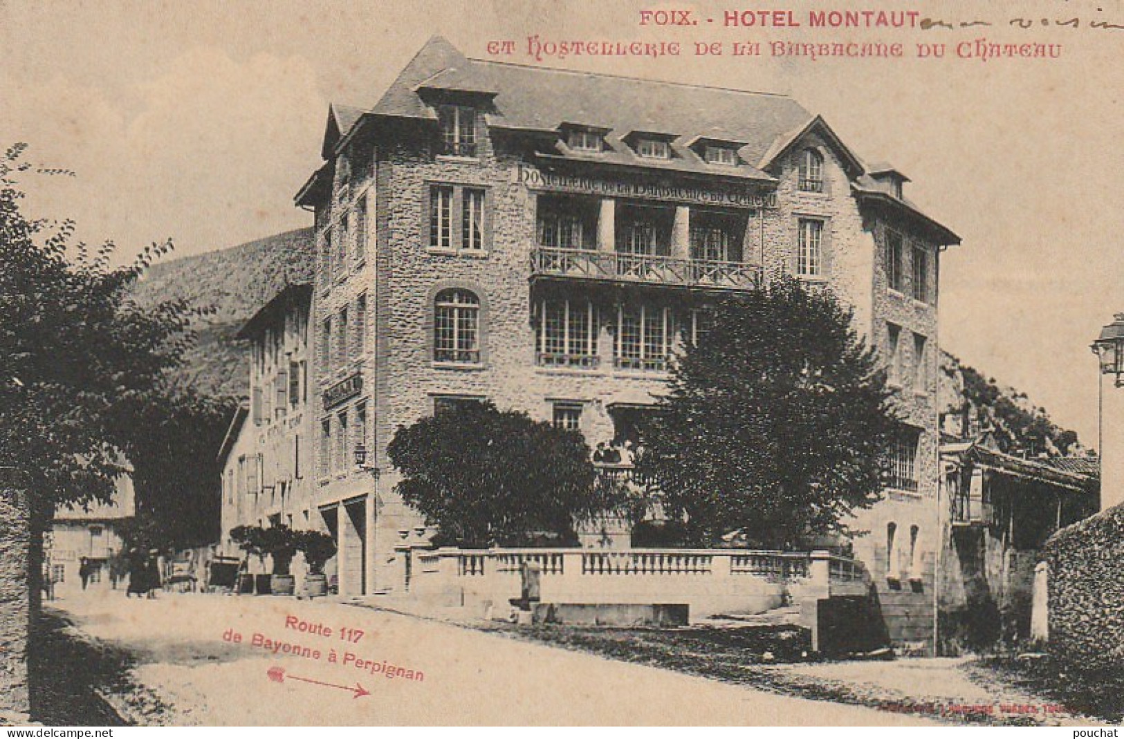 OP 14-(09) FOIX - HOTEL MONTAUT ET HOSTELLERIE DE LA BARBACANE DU CHATEAU - 2 SCANS - Foix