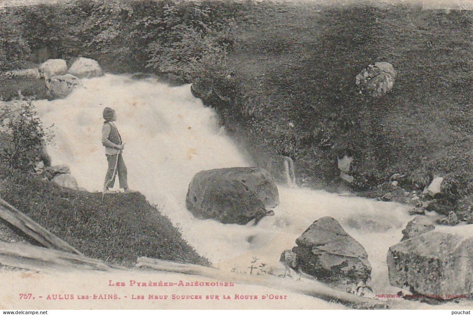 OP 14-(09) AULUS LES BAINS - LES NEUF SOURCES SUR LA ROUTE D' OUST   - 2 SCANS - Autres & Non Classés