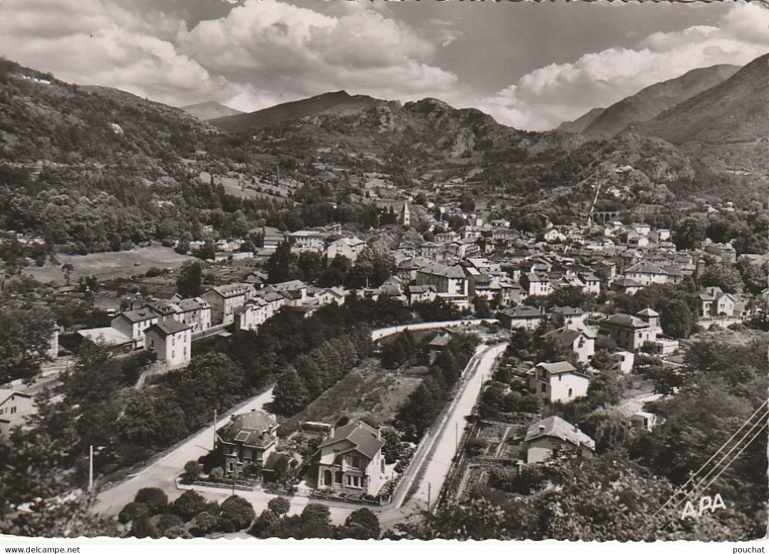 OP 15-(09) AX LES THERMES - VUE GENERALE SUR LA VILLE - AU 1er PLAN , LE LOTISSEMENT D' ENCASTEL - 2 SCANS - Ax Les Thermes