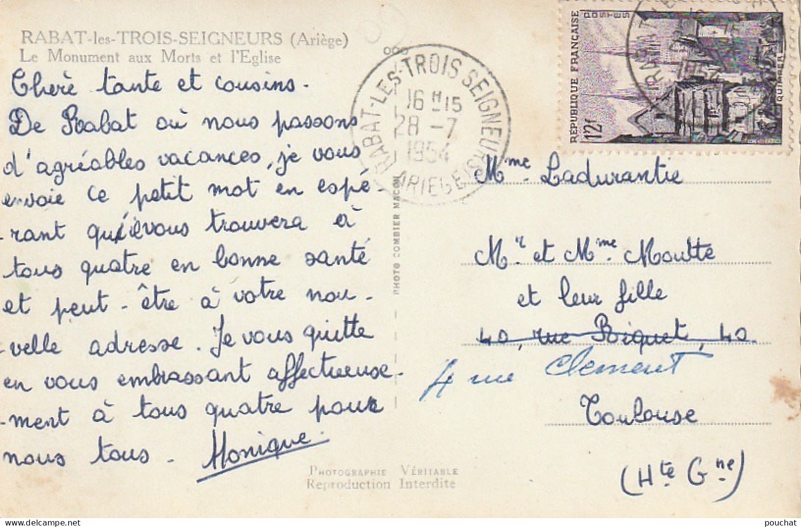 OP 15-(09) RABAT LES TROIS SEIGNEURS- LE MONUMENT AUX MORTS ET L' EGLISE - 2 SCANS - Other & Unclassified