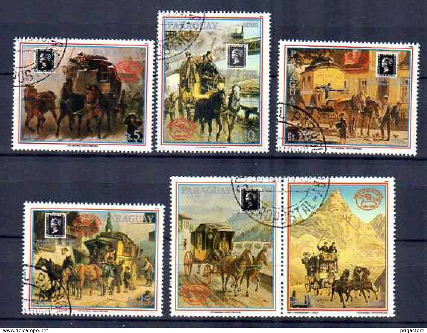 Chevaux Paraguay 1990 (34) Yvert N° 2511 à 2515 Oblitéré Used - Chevaux