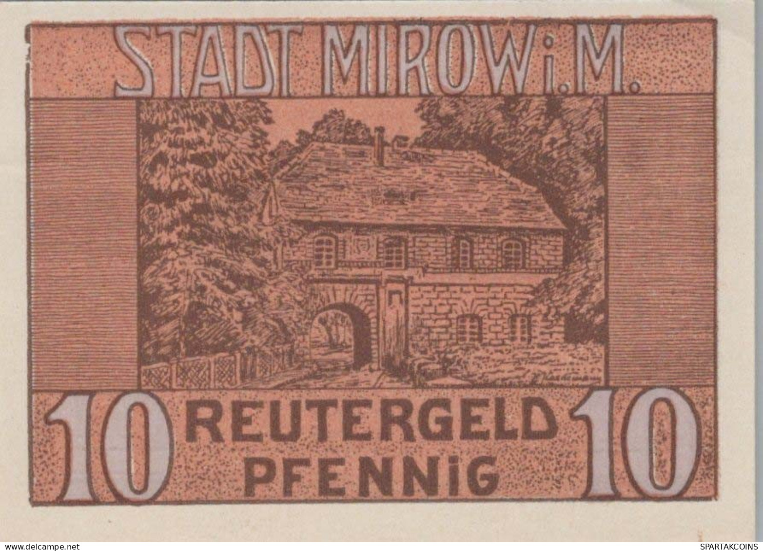 10 PFENNIG 1922 Stadt MIROW Mecklenburg-Strelitz DEUTSCHLAND Notgeld #PJ117 - Lokale Ausgaben
