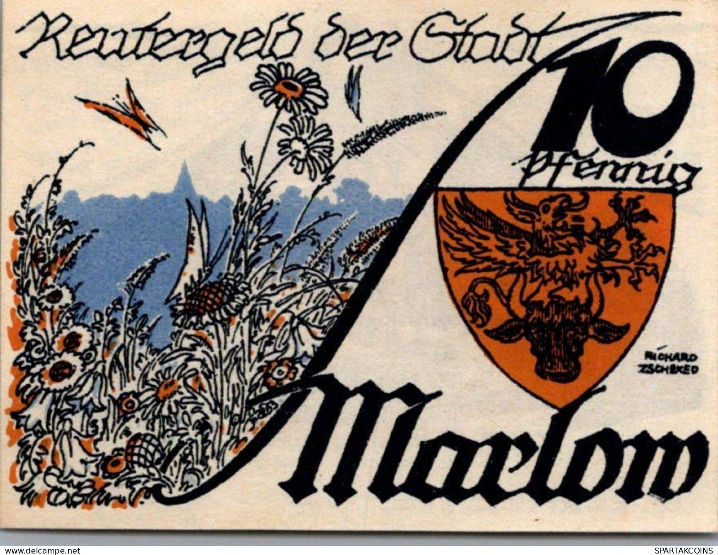 10 PFENNIG 1922 Stadt MARLOW Mecklenburg-Schwerin UNC DEUTSCHLAND Notgeld #PI734 - Lokale Ausgaben