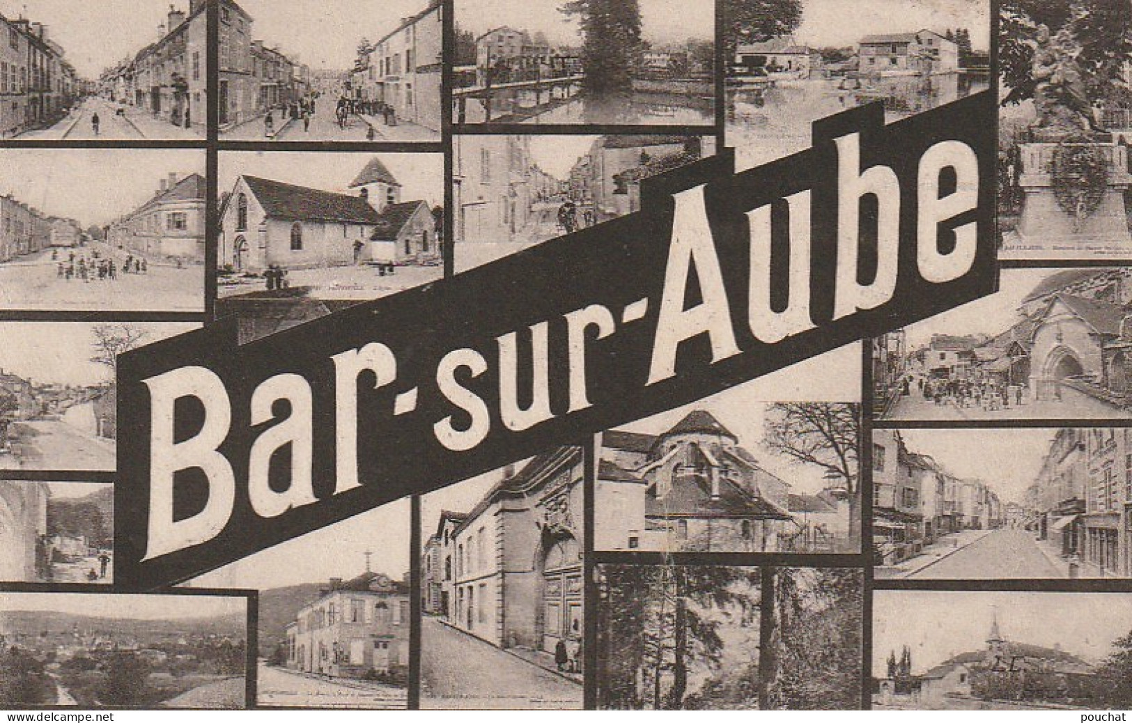 OP 16-(10) BAR SUR AUBE - CARTE MULTIVUES - TAMPON DEPOT D' ECLOPES DE BAR SUR AUBE - 2 SCANS - Bar-sur-Aube